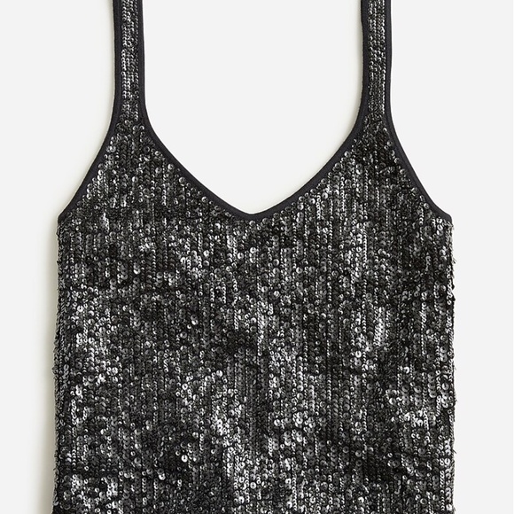 NWT J.Crew Sequin Merino Wool-blend Sweater-tank in Black - W’s Small - Picture 5 of 11